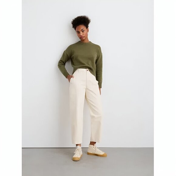 Alex Mill Phoebe Pant In Recycled Denim - Ivory White Painter - Size 2 / XS - Picture 12 of 14